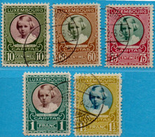 Luxemburg 1928 Caritas Princes Marie-Adelaide 5 Values Cancelled - Oblitérés