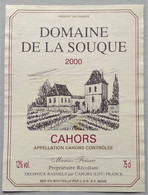 Ancienne étiquette - Cahors - Domaine De La Souque - 2000 - - Cahors