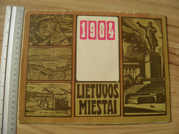 Large Size Calendar 1984 Ussr Lithuania Soviet Occupation Period Lithuanian Cities 21,5x28cm - Grand Format : 1981-90