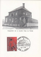 BELGIQUE N° 2014 Journées Inaugurales Nouvelle Poste à Perwez 26-09-1981 2 Cartes Ancienne Et Nouvelle Poste En Illust. - Officinas De Paso