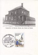 BELGIQUE N° 1954 Journées Inaugurales Nouvelle Poste à Perwez 26-09-1981 2 Cartes Ancienne Et Nouvelle Poste En Illust. - Ufficio Di Transito