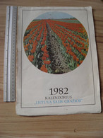 Large Size Calendar 1982 Ussr Lithuania Soviet Occupation Period 25,5x35cm - Grand Format : 1981-90