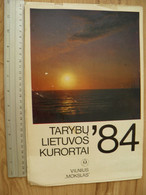 Large Size Calendar 1984 Ussr Lithuania Soviet Occupation Period Lithuanian Resorts 21,5x32,5cm - Big : 1981-90