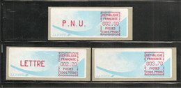 France, Distributeur, 122, 123, 124, 75500, Neuf **, TTB, 3 Timbres Avec Support - 1988 « Comète »