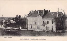 CPA France - Dordogne - Gendarmerie D'Excideuil - Edit. J. Trarieux - Sigle I. P. M. - Paysage - Maisons - Rue - Andere & Zonder Classificatie