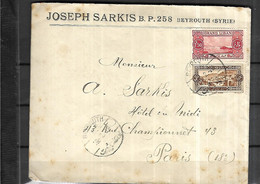GRAND LIBAN  Lettre Du 19 02 1928 De Beyrouth Pour Paris - Briefe U. Dokumente