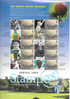 GB  STAMPEX Smilers Sheets   SPRING 2009 -    Test Cricket Record Breakers! - Francobolli Personalizzati