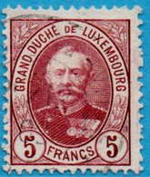 Luxemburg 1891, 5 Fr Adolf 1 Value Prf 12½ Cancelled 2211.1222 - 1906 Guillaume IV