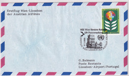 17.03.1989 - Erstflug WIEN - LISSABON Der Austrian Airlines - Nations Unies Frankatur - Other & Unclassified