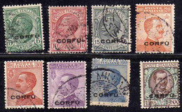 CORFU' 1923 SOPRASTAMPATI D'ITALIA ITALY OVERPRINTED SERIE COMPLETA COMPLETE SET USATA USED OBLITERE' - Corfù