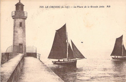 CPA France - Loire Atlantique - Le Croisic - Le Phare De La Grande Jetée - Phototypie A. Bruel - Bateau - Voiliers - Le Croisic
