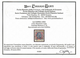 1905 Levante La Canea Occupazione 5 Lire US Certificato Giusti +++ - La Canea