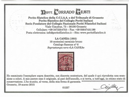 1905 Levante La Canea Occupazione 10 C. US Certificato Giusti +++ - La Canea