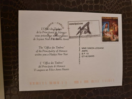 Philaposte 2019 Monaco Fondation Prince Albert De Monaco Joyeux Noël Et Bonne Année Carte Maximum - Covers & Documents