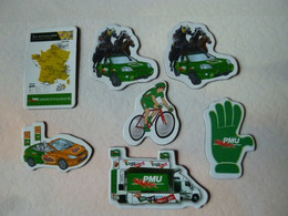 Lot Magnets TOUR DE FRANCE 2004  Velo  PMU Voiture Tierce Maillot Vert Cyclisme Magnet - Sport