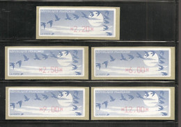 France, Distributeur, 160, DIVA, Neuf **, TTB, 5 Timbres Avec Support - 1990 « Oiseaux De Jubert »