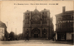 CPA ROANNE Place Et Église St-Louis (338980) - Roanne