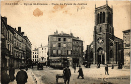 CPA ROANNE Église St-ÉTIENNE-Place Du Palais De Justice (339055) - Roanne