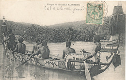 AV 274 / CPA  AUSTRALIE-  ILE SALOMON   PIROGUE  DE CHEF - Solomon Islands