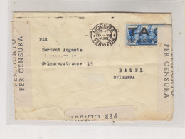 ITALY MODENA  1941 Censored Cover To Switzerland - Marcophilie (Avions)