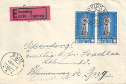 Express Brief  Zürich Predigerplatz - Zug         1940 - Cartas