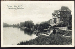 TORINO - RIVA DEL PO E CASTELLO DEL VALENTINO - VIAGGIATA 1923 - F. P. - STORIA POSTALE - Castello Del Valentino