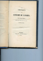 HAUTE-MARNE - LANGRES - CHRONIQUES DE L'EVECHE DE LANGRES PAR PJ VIGNIER ET JOLIBOIS - 1842 - IMPRIME A CHAUMONT - 1801-1900