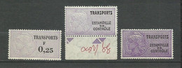 France  Fiscaux Transports  N°9A  ; 12A Et 13A    Neufs * *  B/TB     Voir Scans Soldé ! ! ! - Stamps