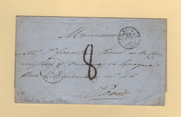 Retard Du Convoi - Paris - Au Dos D Une Lettre En Provenance D Angleterre - 1851 - Sans Correspondance - 1801-1848: Precursori XIX