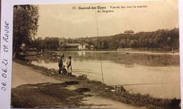 Cpa, Genval Les Eaux Vue Du Lac Vers La Maison Du Seigneur, éd Belge,Animée, Pêcheurs,  Non écrite, BELGIQUE - Rixensart