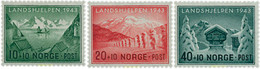 101898 MNH NORUEGA 1943 PAISAJES - Covers & Documents