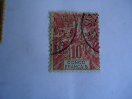 CONGO   FRANCE  COLONIES USED STAMPS 10  WITH POSTMARKC - Other & Unclassified