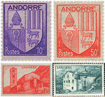 250076 HINGED ANDORRA. Admón Francesa 1944 ESCUDOS - Collections