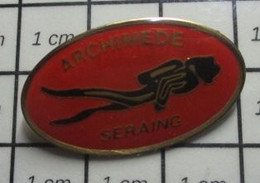 810i Pin's Pins / Beau Et Rare / SPORTS / PLONGEE SOUS MARINE HOMME GRENOUILLE CLUB ARCHIMEDE SERAING - Diving