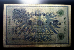 A7  ALLEMAGNE   BILLETS DU MONDE     GERMANY  BANKNOTES  100  MARK 1908 - Collezioni