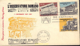 437221 MNH VATICANO 1961 CENTENARIO DE "L'OSSERVATORE ROMANO" - Oblitérés