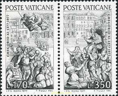 158667 MNH VATICANO 1977 6 CENTENARIO DEL REGRESO DEL PAPA GREGORIO XI DE AVIGNON A ROMA - Oblitérés