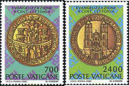 116977 MNH VATICANO 1987 800 ANIVERSARIO DE LA EVANGELIZACION DE LETONIA - Oblitérés