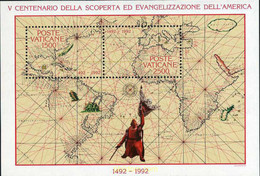 117042 MNH VATICANO 1992 5 CENTENARIO DEL DESCUBRIMIENTO Y EVANGELIZACION DE AMERICA - Usados