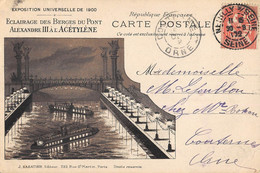 CPA 75 PARIS EXPOSITION UNIVERSELLE 1900 ECLAIRAGE DES BERGES DU PONT ALEXANDRE III A L'ACETYLENE - Other & Unclassified