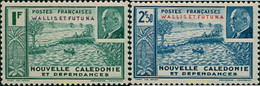119222 MNH WALLIS Y FUTUNA 1941 SELLOS DE NUEVA CALEDONIA DEL MARISCAL PETAIN - Oblitérés
