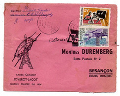 Congo-1968 - Lettre MOUYONDZI    Pour Besançon-25-tps Athlétisme, Alphabétisation    Sur Lettre....cachet - Otros & Sin Clasificación
