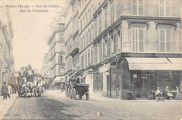 CPA 75 PARIS 9e LA RUE DE CLICHY RUE DE VINTIMILLE - District 09