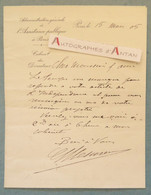 ● L.A.S 1905 Gustave MESUREUR Député Né à Marcq-en-Barœul Billet Lettre Autographe Assistance Publique De Paris - Político Y Militar