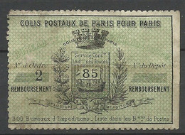 France Colis Postaux  Paris  N° 8 Neuf (*)   AB/B      Voir Scans Soldé ! ! ! - Mint/Hinged