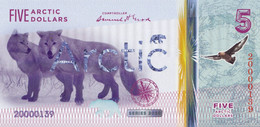 Arctic 5 Dollars 2020 Chiens De Traineau POLYMER  Emission Privée UNC - Ficción & Especímenes