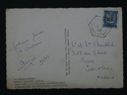 BI 6 ANDORRE BELLE CARTE 1961 A TOURS  FRANCE +VALLEE +C. HEXAGONAL+ AFFRANCH. PLAISANT - Brieven En Documenten