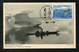 GREENLAND (2022) Carte Maximum Card - UN Year Artisanal Fisheries And Aquaculture, Chasse Phoques, Seal Hunting, Kayak - Cartoline Maximum