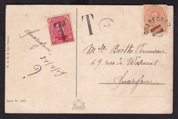 DDCC 821 - Carte Fantaisie TP Albert Cachet De FORTUNE Electoral QUAREGNON 19 En Locale - Taxée TP Albert Avec T - Foruna (1919)