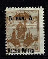 Polska 1918 Yv. 1A, Mi 2 - Nieuw Zonder Gom / Neuf Sans Gomme - Unused Stamps